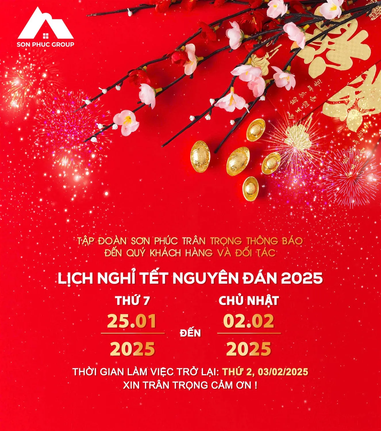 Thông báo lịch nghỉ Tết Nguyên đán năm 2025 — ảnh 1