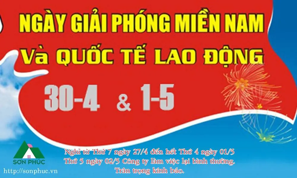 Thông báo nghỉ lễ 30/4 và 1/5/2019