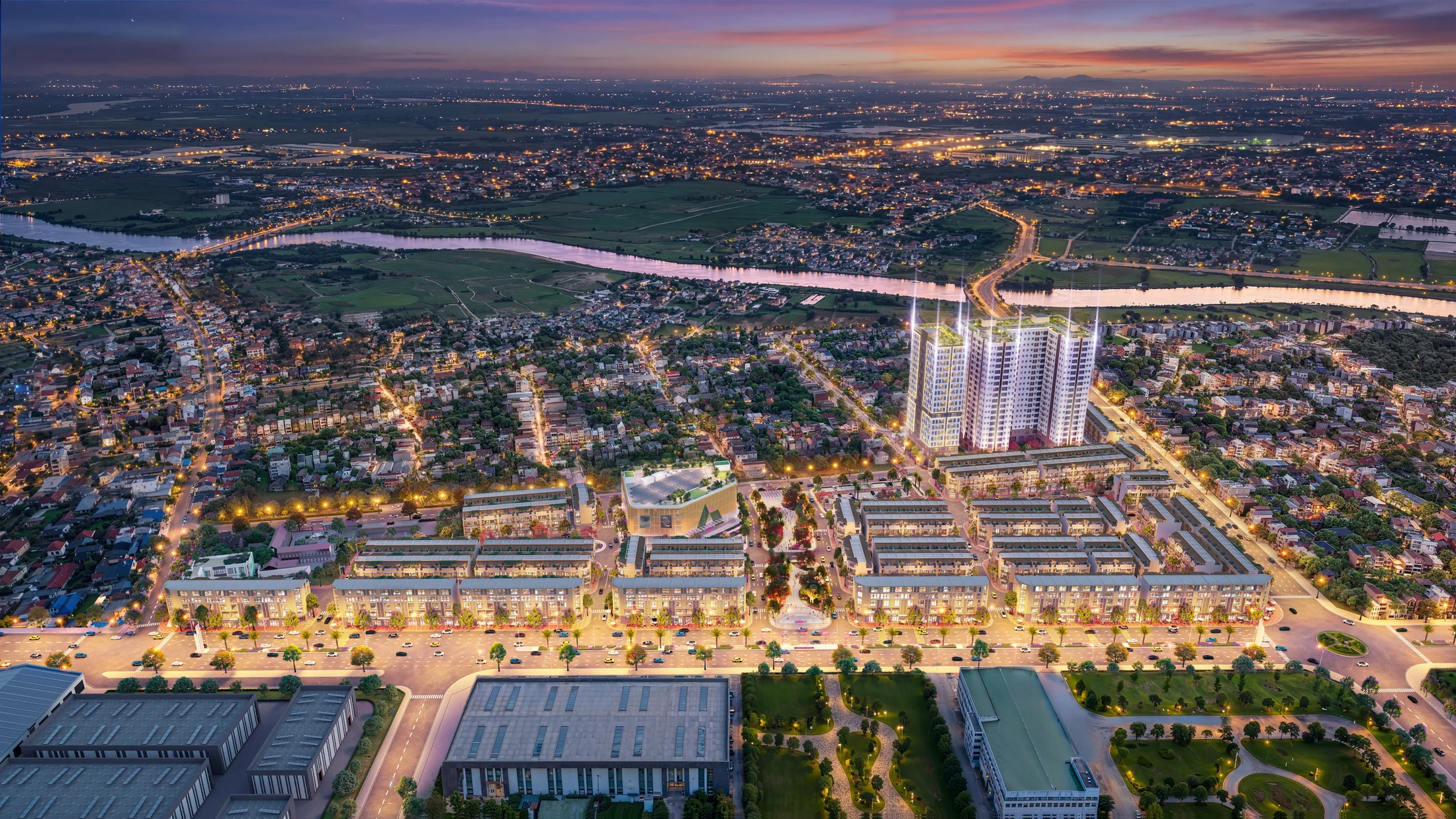 Phối cảnh chính diện Sơn Phúc Andora City Hải Phòng