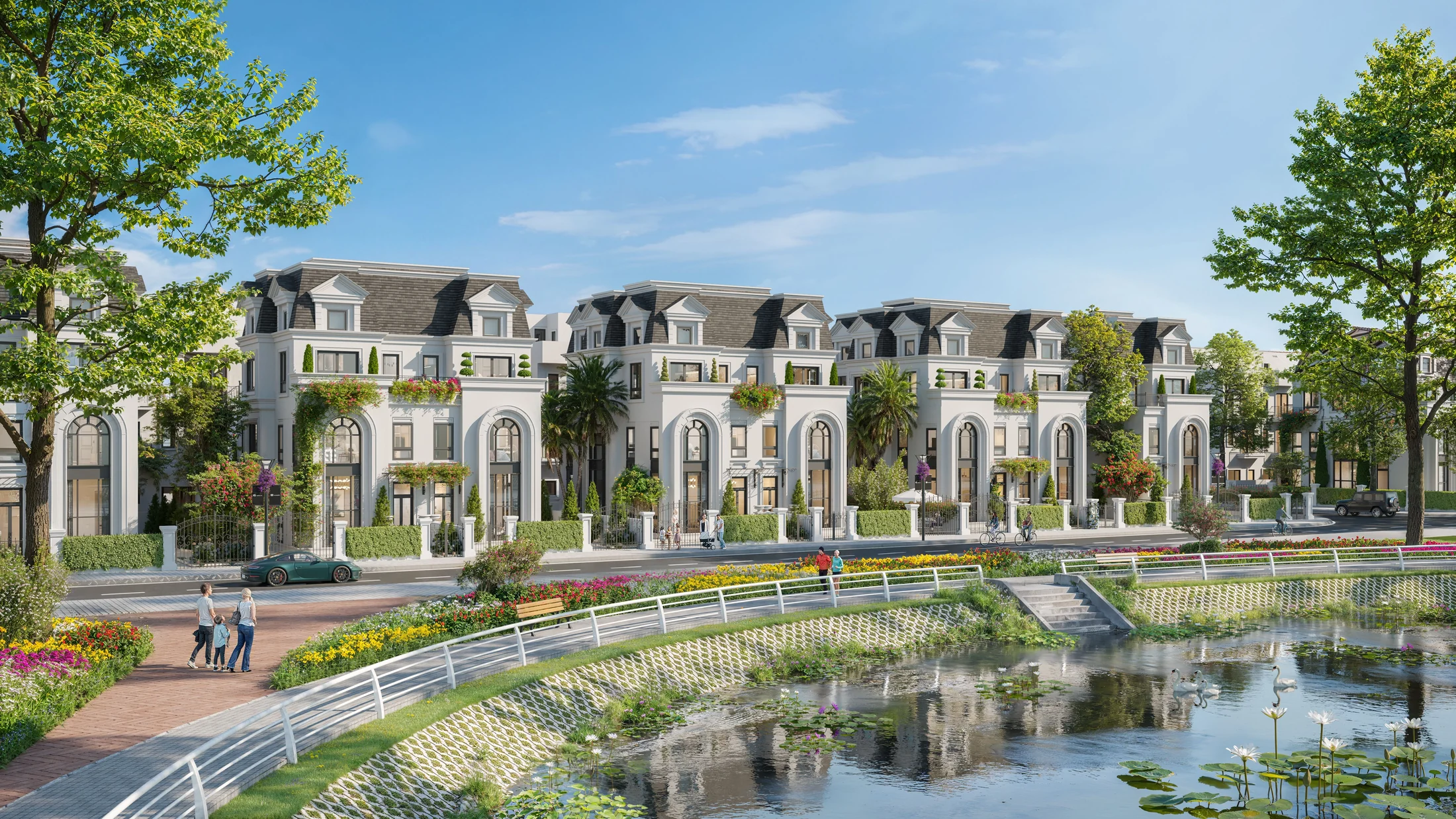 Phối cảnh biệt thự ven hồ Sơn Phúc Green City
